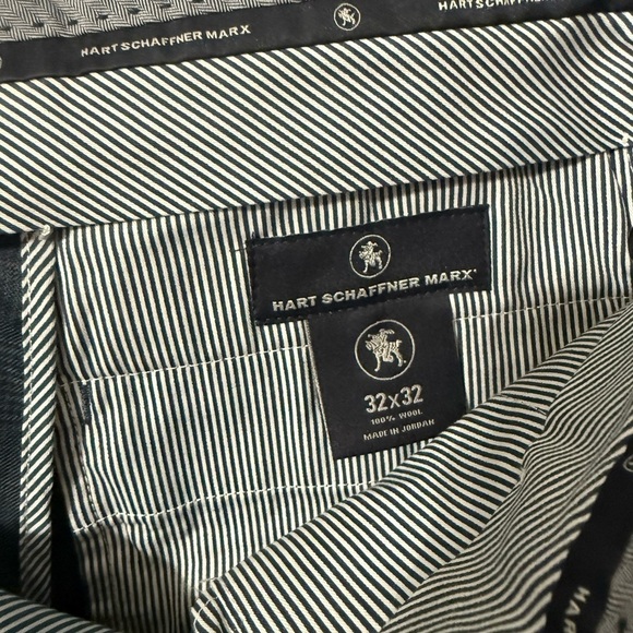 Hart Schaffner Marx Men’s Straight Fit Flat Front Blue Wool Pants size 32 x 32 - Picture 9 of 9